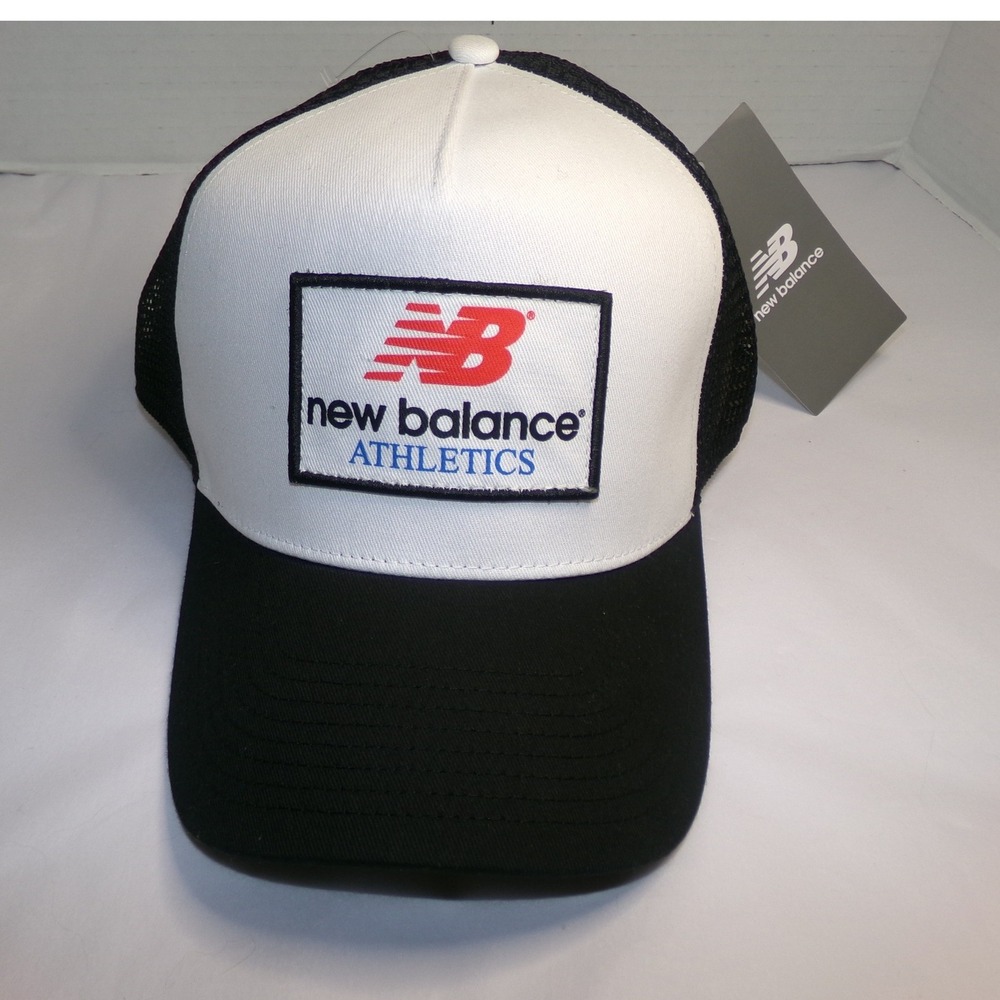New Balance Athletics Trucker Hat Mens Snapback Mesh Cap~ OS